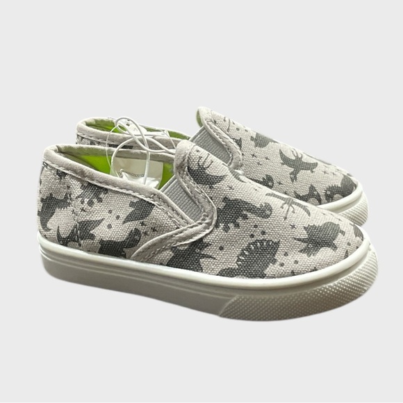 Toddler Dinosaur Print Slip-On Shoes - Gray Size 6 - Picture 3 of 8